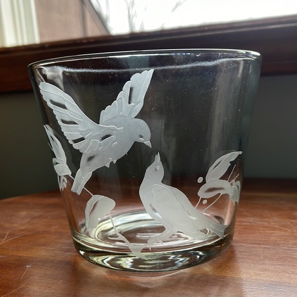 abilities Dining Vintage Etched Glass Ice Bucket Poshmark